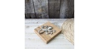 Crochets océan (2pcs) sur plaque de bois